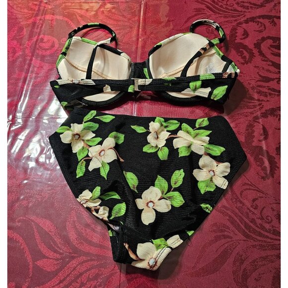 VTG NWOT Jones New York Floral High-Waisted Bikini Top Sz 12 Bottom Sz 10 READ - Picture 4 of 11
